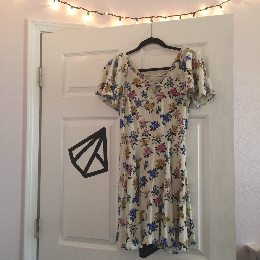 Floral summer dress JustFab S lace and rayon